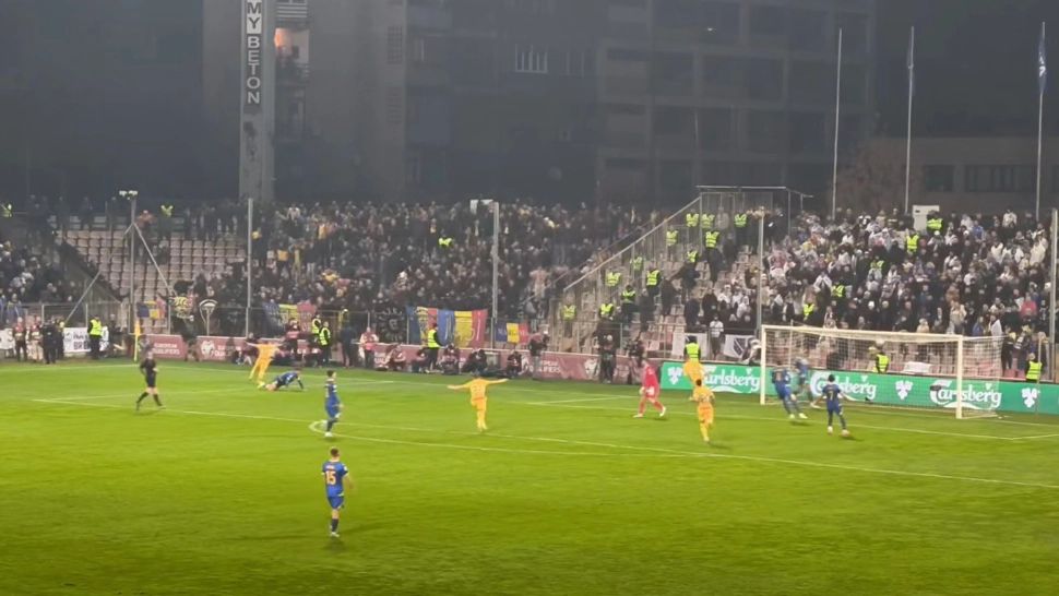 România a deschis prima scorul, în minutul 17. Foto/Captură video