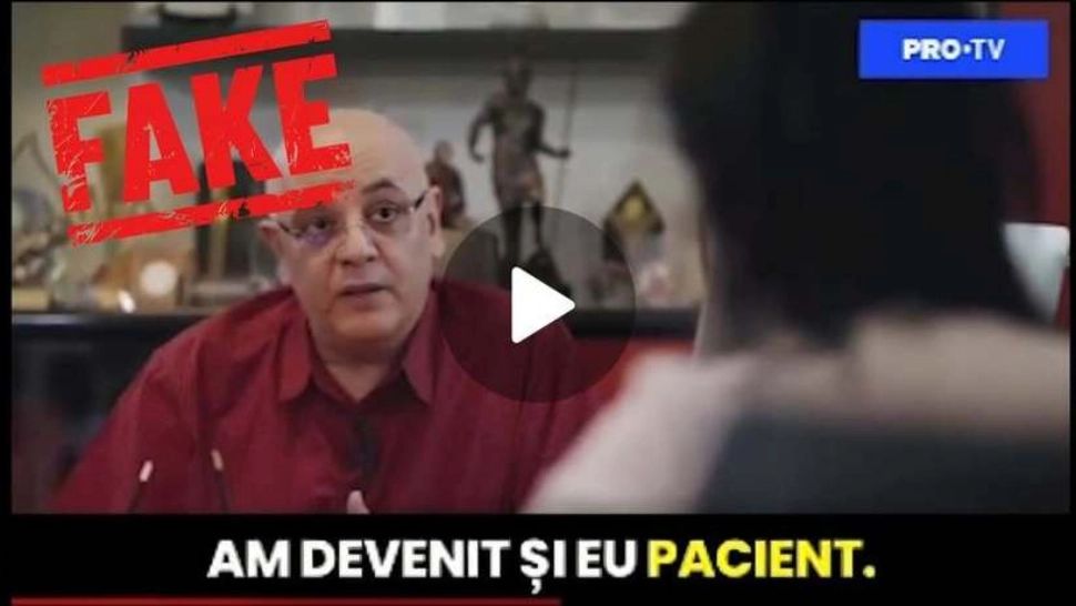 MAI avertizează asupra unui clip fals cu Raed Arafat: mesajele despre „vindecări miraculoase” sunt o tentativă de înșelăciune