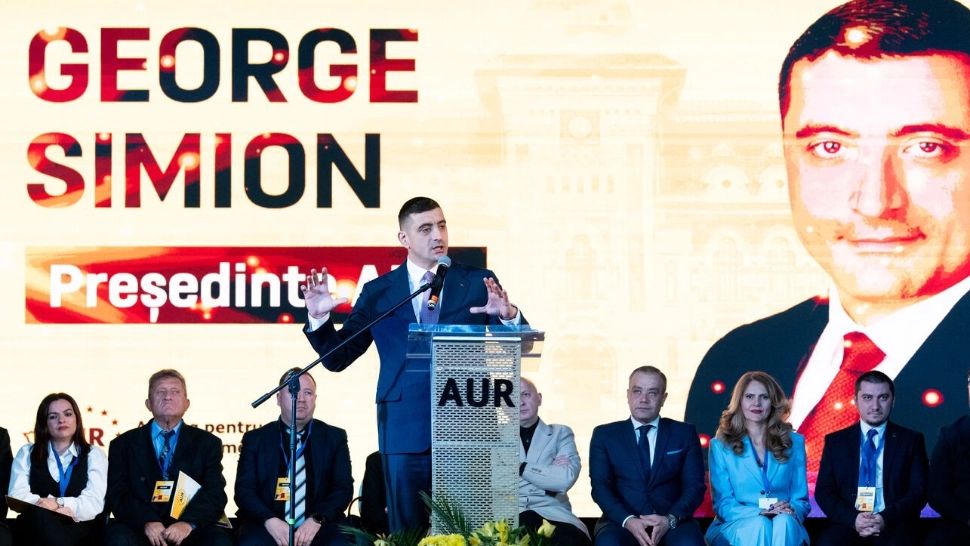 George Simion la conferința AUR de la Craiova