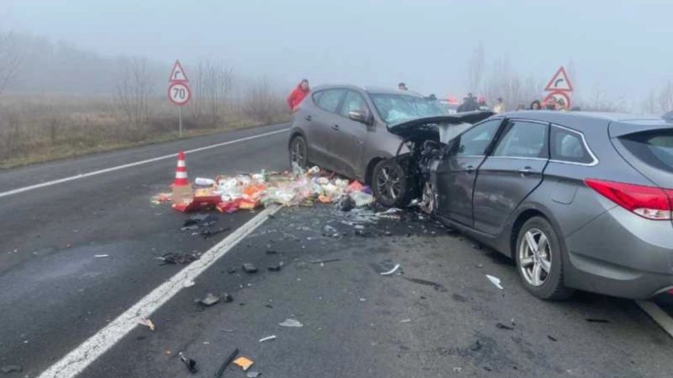 Tragedie pe DN 66, în județul Hunedoara. FOTO: ISU 