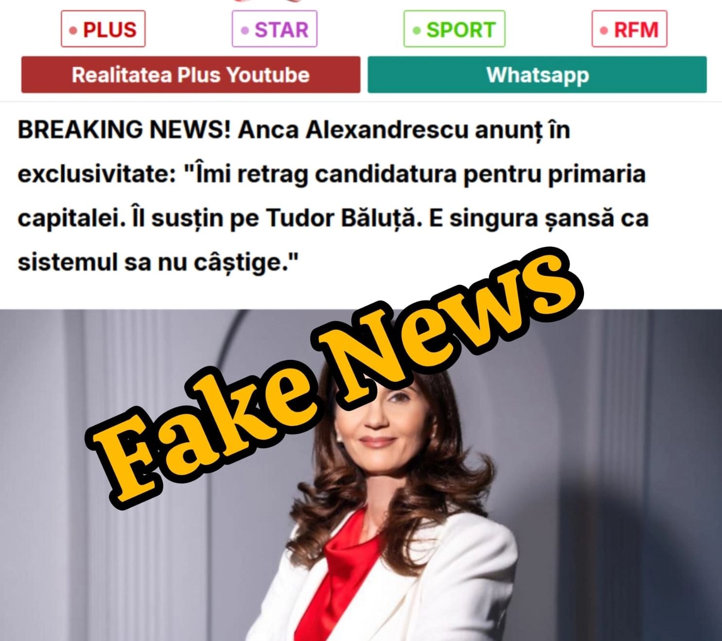 Falsul grosolan folosește, deliberat sau nu, numele modificat al unui alt candidat