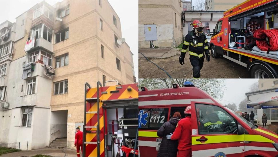 Panică într-un bloc din Botoșani. FOTO: ISU