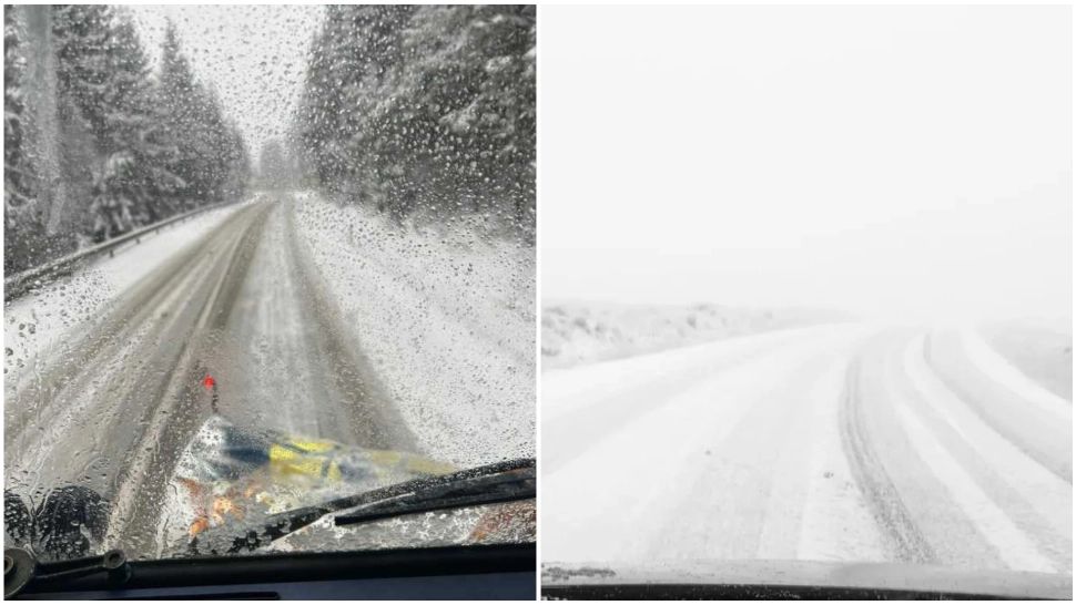 Ninsoare abundentă în zona de munte a județului Maramureș.
