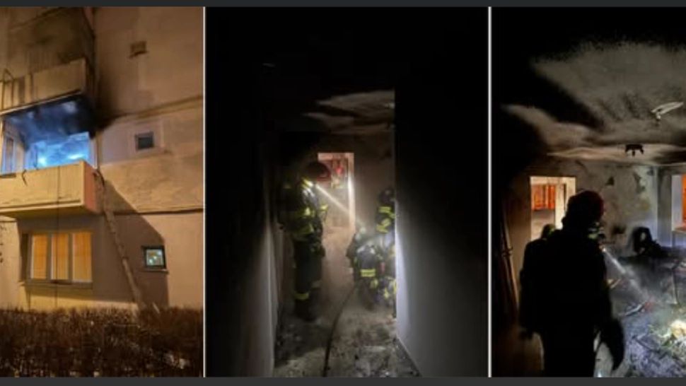Explozie și incendiu într-un apartament din Onești. 2 tineri sunt în stare gravă, medicii fac eforturi să-i țină în viață - FOTO