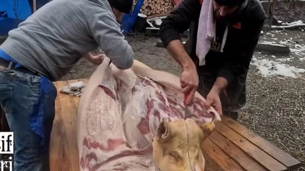 Tăiatul porcului reprezintă unul dintre cele mai solide simboluri ale identității rurale românești. Foto/Captură video