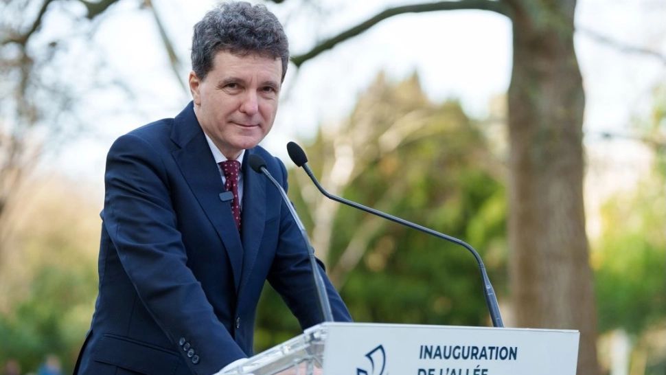Nicușor Dan la inaugurarea aleii ”Nicolae Titulescu” în Parcul Monceau din Paris.