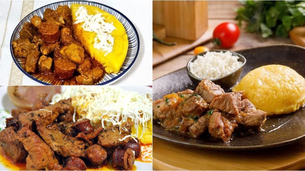 Tochitură de porc cu mămăligă.