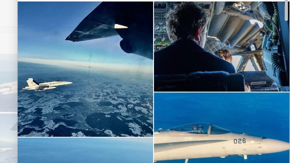 Avioanele de luptă elvețiene nu i-au mulțumit lui Nicușor, ci a fost o escortă normală. Foto/Nicușor Dan/FB