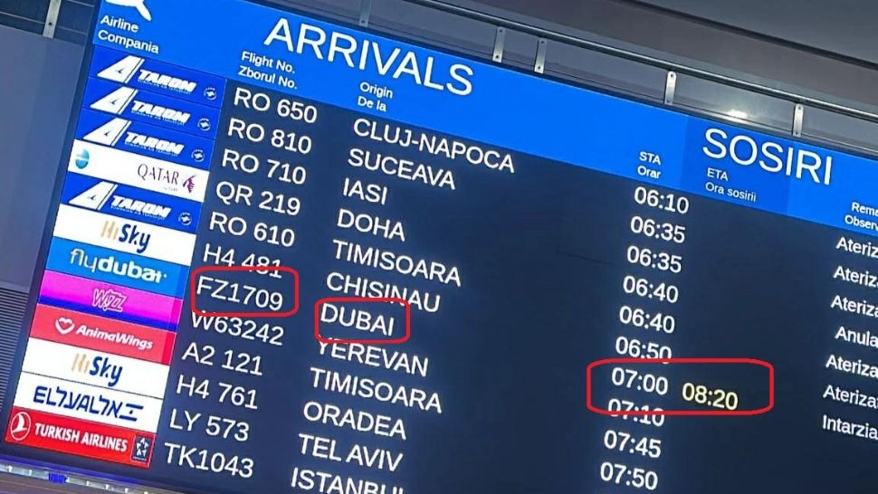 147 de români blocați în Orientul Mijlociu s-au întors astăzi acasă cu o cursă din Dubai/ Captură foto