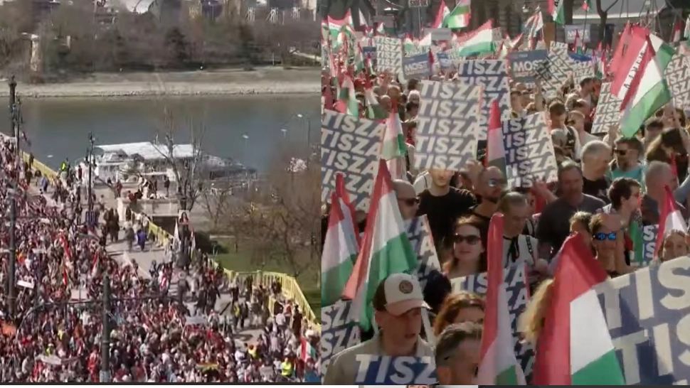 Maghiarii, dezbinați de Ziua Națională. Mitinguri uriașe la Budapesta, organizate de susținătorii lui Orbán și ai contracandidatului său, Magyar – VIDEO