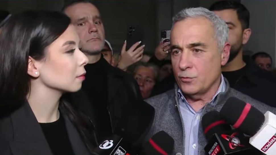 Călin Georgescu, la ieșirea din instanța de judecată (foto: captură Realitatea Plus)