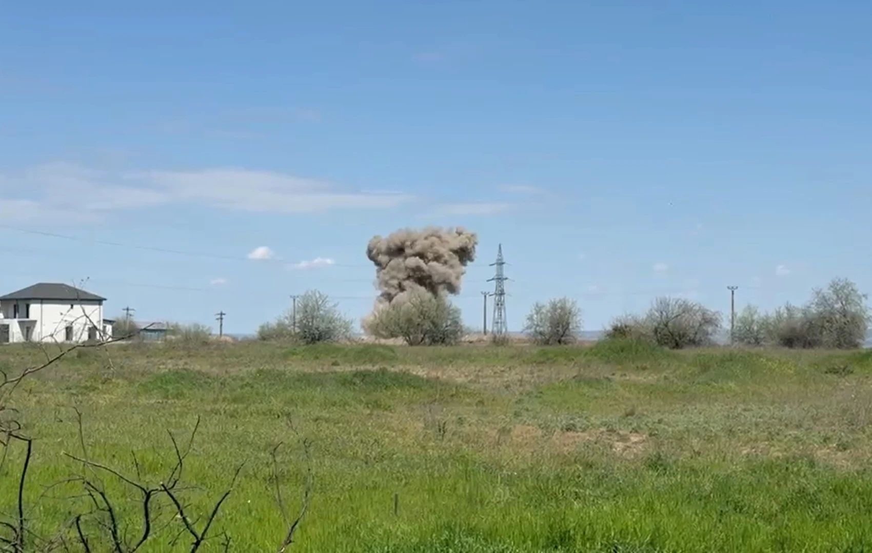 Momentul în care drona a fost detonată 