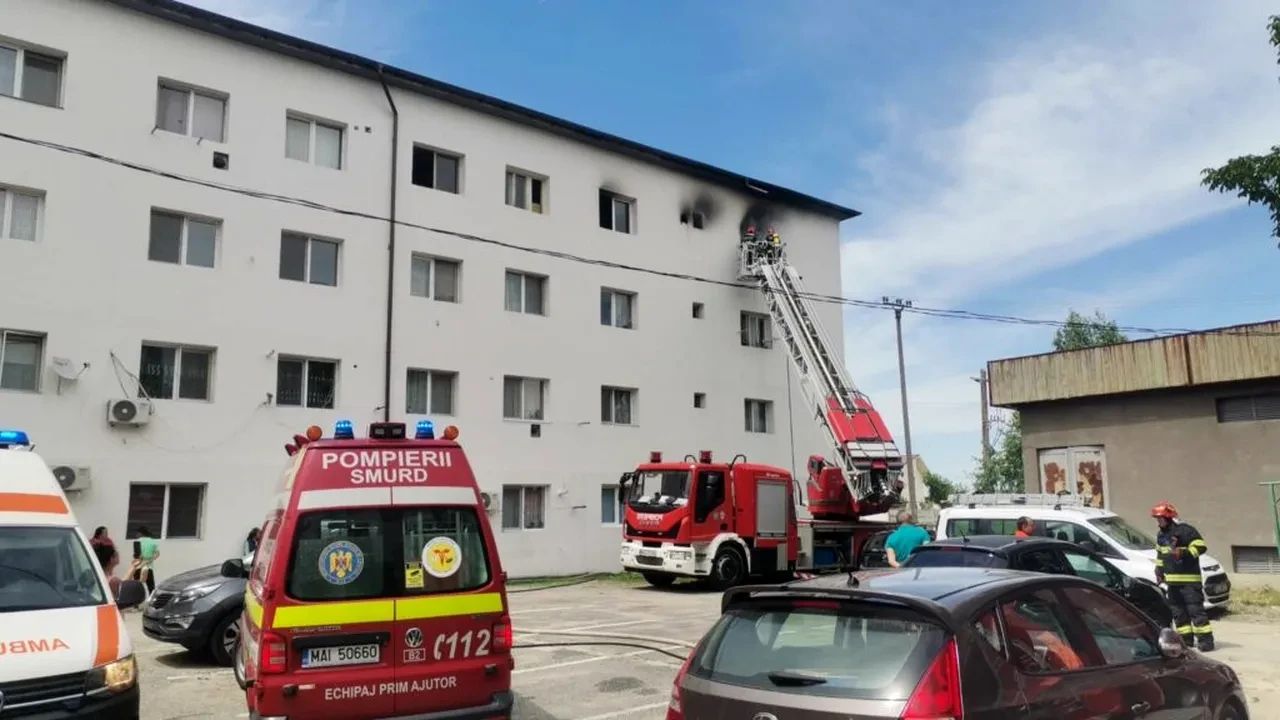 Incendiu la o garsonieră din Balș