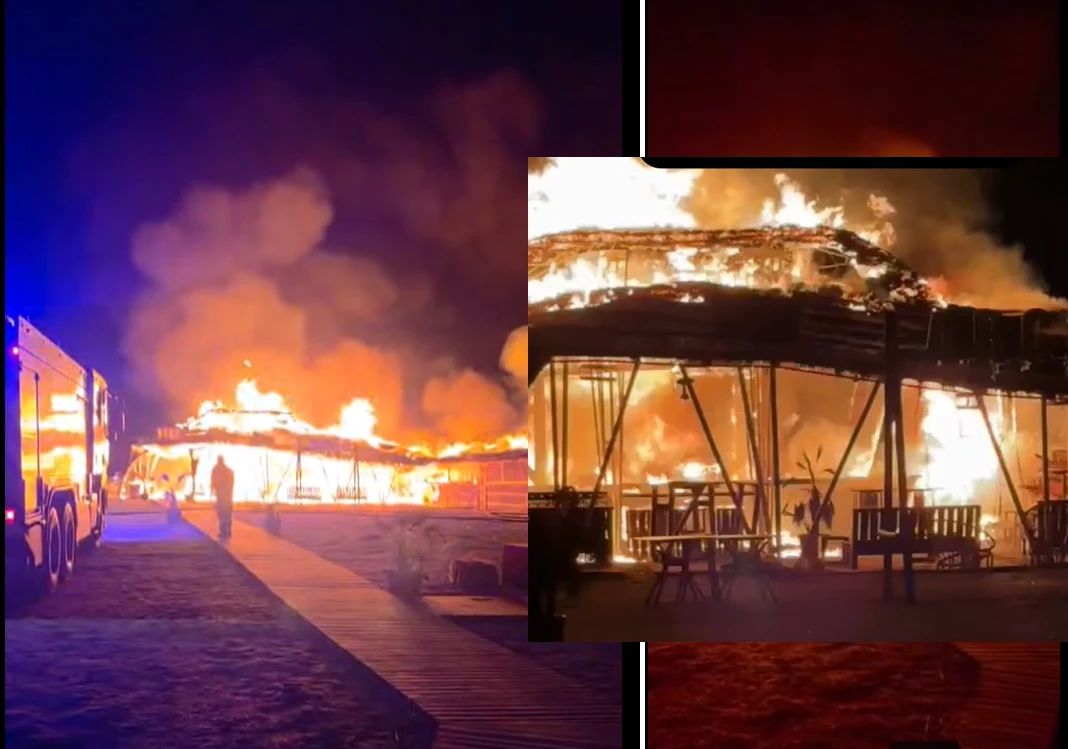 Incendiu pe plaja Mamaia