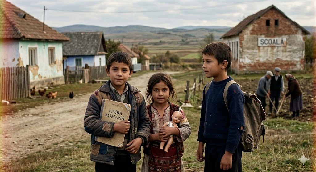 Copii condamnați la sărăcie și abandon școlar în România. Foto/AI