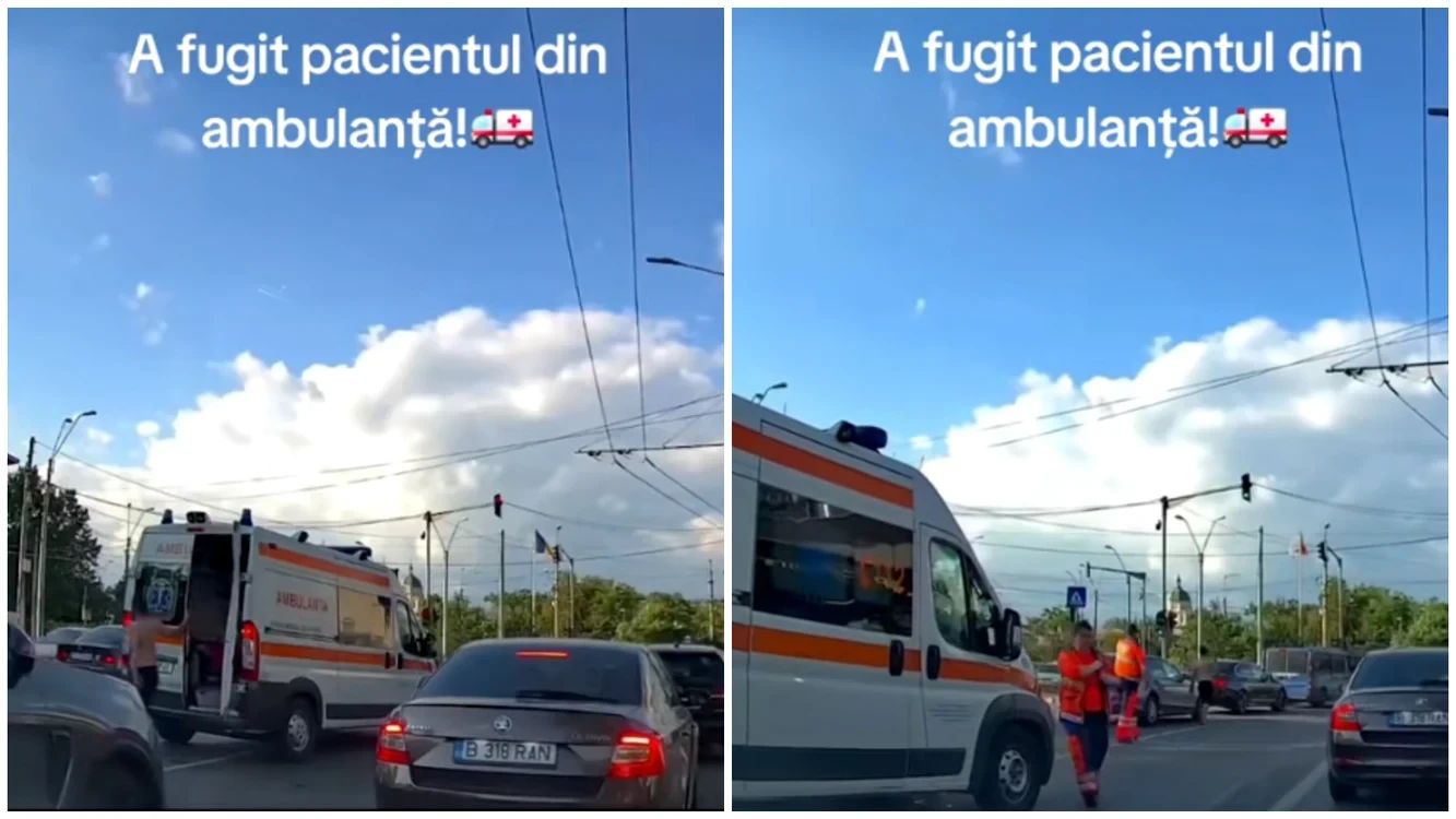 Pacient fugit din ambulanță