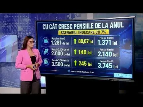  CALCULE Realitatea Plus creștere pensii