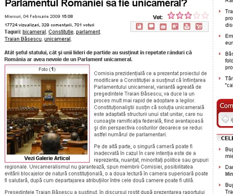 Cititorii Realitatea.NET oferă argumente pro şi contra parlamentului   unicameral