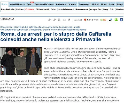 Cei doi români acuzaţi de violare unui tinere în Italia au fost interogaţi