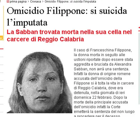 O româncă, acuzată de crimă în Italia, s-a sinucis în închisoare