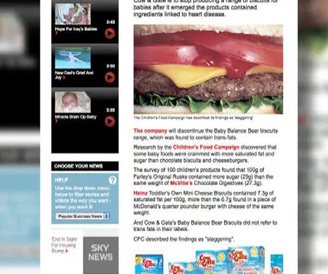 Unele alimente pentru copii sunt mai grase decât un burger cu brânză, potrivit unui studiu