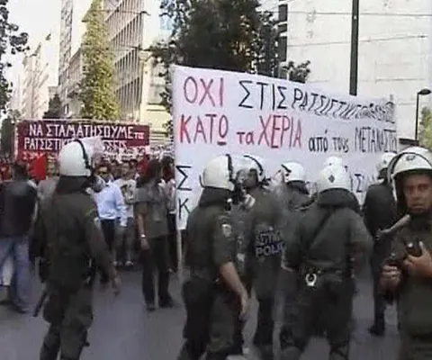 Stânga elenă a organizat proteste la Atena în favoarea imigranţilor