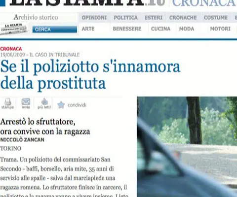 Un poliţist italian s-a îndrăgostit de o prostituată româncă, la Torino