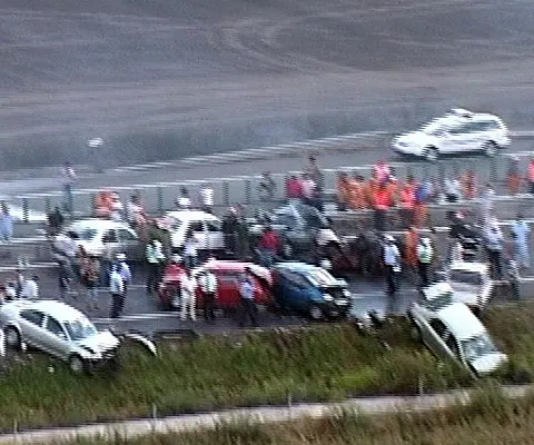 Şapte maşini au fost implicate într-un accident produs pe DN 22C