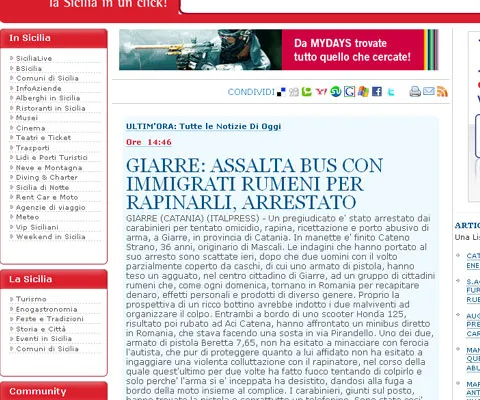 Doi bărbaţi înarmaţi au atacat un microbuz cu români în Italia