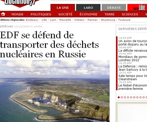 Franţa trimite anual tone de deşeuri nucleare în Rusia