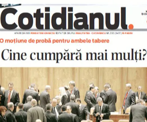 Moţiunea care a răsturnat Guvernul, în toate editorialele zilei