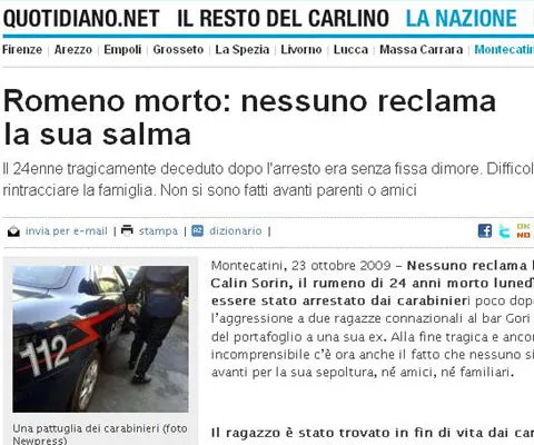 Român abandonat într-o morgă din Italia