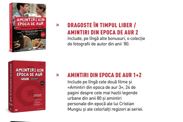 Seria \"Amintiri din Epoca de Aur 1 şi 2\" pe DVD, cadoul perfect de sărbători