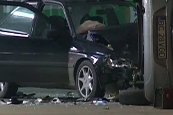 Accident bizar în parcarea unui mall