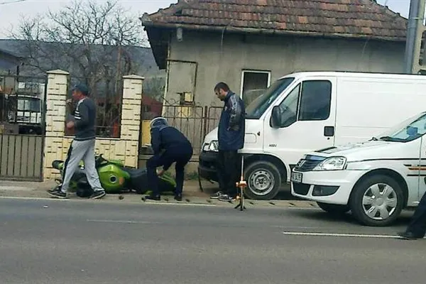 Accident grav în Cluj. Un motociclist francez este în stare gravă la spital