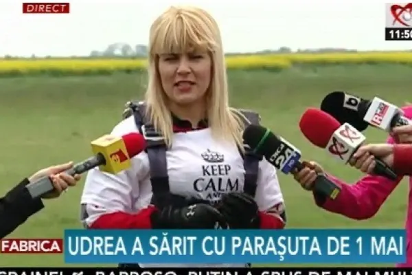 Elena Udrea: 1 Mai 2014, salt cu parașuta, 1 mai 2015, în penitenciar