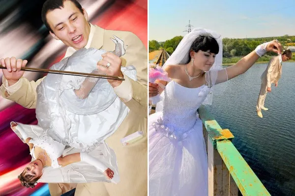 GALERIE FOTO. Cele mai hidoase fotografii modificate în Photoshop, de la nunţile din Rusia