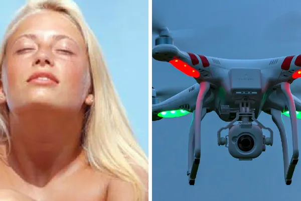 Făcea plajă goală în balcon, când o dronă a apărut și a început să filmeze. A urmat ceva șocant