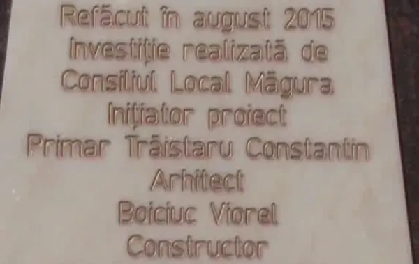 Grandomanie la primărie. Un primar s-a făcut erou după ce a restaurat un monument