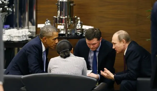 Imaginea zilei. Putin şi Obama, faţă în faţă