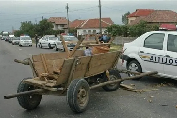 Căruță implicată într-un accident, în Țăndărei. Patru copii accidentați