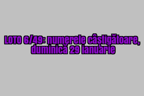 LOTO, LOTO 6/49, LOTO 6 din 49. Rezultate: numerele câștigătoare, duminică 29 ianuarie
