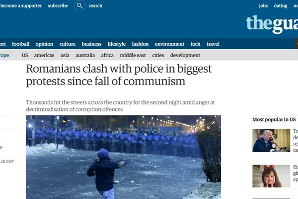 Ce scrie presa internațională după protestele uriașe de miercuri seară din România