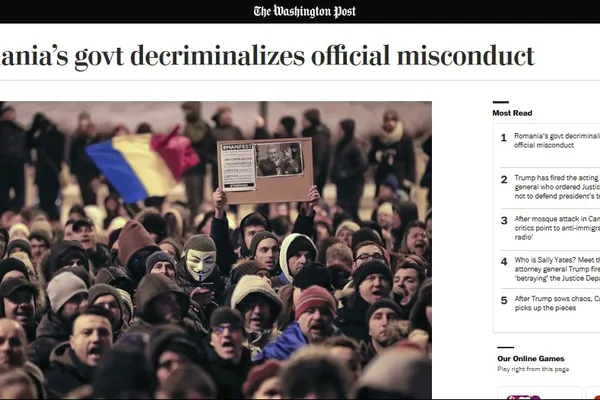 Ce scrie Washington Post despre protestele din România