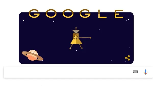 Nava spaţială Cassini este celebrată de Google printr-un Doodle