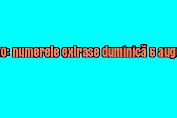 LOTO, LOTO 6/49, LOTO 6 din 49. Rezultate: extragerea de duminică, 6 august 2017