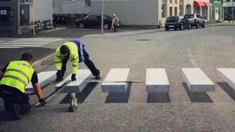 Treceri de pietoni 3D pentru a-i încetini pe șoferii vitezomani