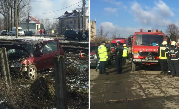 Accident feroviar în Bihor. Mașina condusă de un șofer de 73 de ani, spulberată de tren