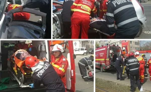 O femeie însărcinată a fost implicată într-un grav accident, în Arad