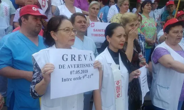 1.000 de angajați din sănătate, în stradă la Timișoara